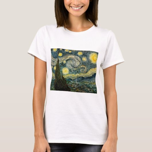 ビンセント・ヴァン・ゴッホの星空の夜(1889年) Tシャツ (正面)