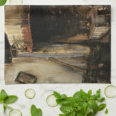 ビンセント・ヴァン・ゴッホの暖炉のそばの女性 キッチンタオル (折り畳み)