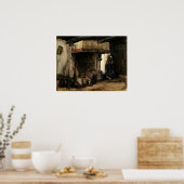 ビンセント・ヴァン・ゴッホの暖炉のそばの女性 ポスター (キッチン)