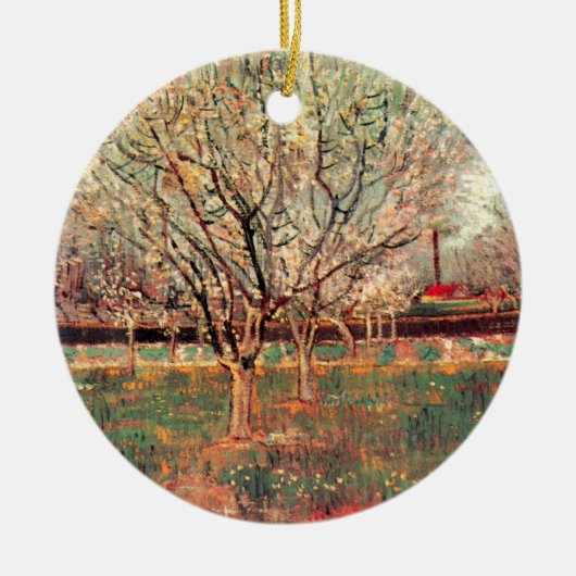 ビンセント・ヴァン・ゴッホの梅の花の果樹園 セラミックオーナメント (正面)