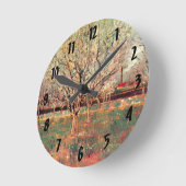 ビンセント・ヴァン・ゴッホの梅の花の果樹園 ラウンド壁時計 (傾斜)