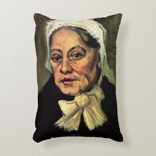 ビンセント・ヴァン・ゴッホの老婦人の白い帽子の頭 アクセントクッション (正面(垂直))