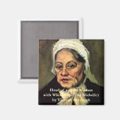 ビンセント・ヴァン・ゴッホの老婦人の白い帽子の頭 マグネット (正面/裏面)