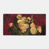 ビンセント・ヴァン・ゴッホの芍薬とバラの花瓶 デスクマット (正面)