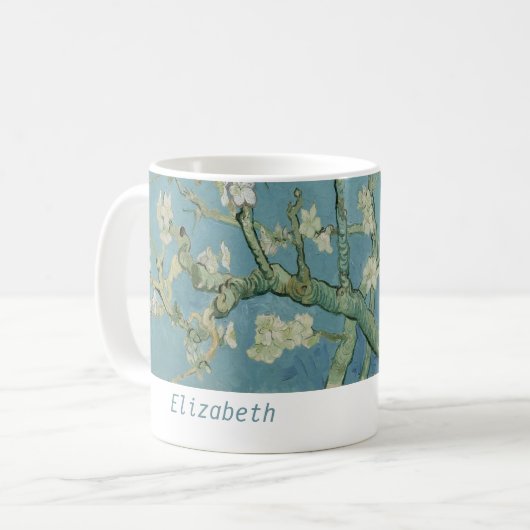 ビンセント・ヴァン・ゴッホの花のアーモンドの木 コーヒーマグカップ (正面左)