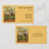 ビンセント・ヴァン・ゴッホの花の果樹園。イエロー 名刺 (正面/裏面)