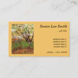 ビンセント・ヴァン・ゴッホの花の果樹園。イエロー 名刺