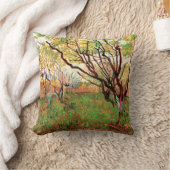 ビンセント・ヴァン・ゴッホの花の果樹園 クッション (ブランケット)