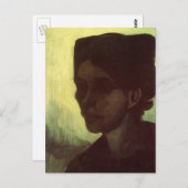 ビンセント・ヴァン・ゴッホの若い農民女性の頭 ポストカード (正面/裏面)