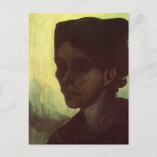 ビンセント・ヴァン・ゴッホの若い農民女性の頭 ポストカード (正面)