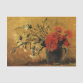 ビンセント・ヴァン・ゴッホの赤と白のカーネーション 薄葉紙 (正面)