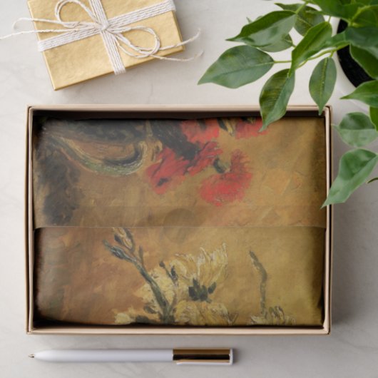 ビンセント・ヴァン・ゴッホの赤と白のカーネーション 薄葉紙 (ギフト)