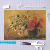 ビンセント・ヴァン・ゴッホの赤と白のカーネーション 薄葉紙 (クラフト)