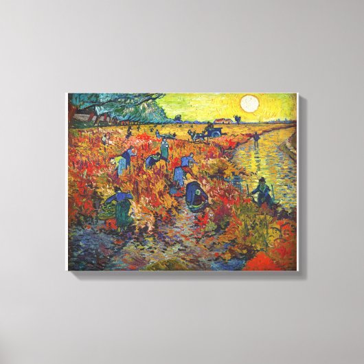 ビンセント・ヴァン・ゴッホの赤ワイン園（1888年） キャンバスプリント (正面)