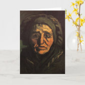 ビンセント・ヴァン・ゴッホの農夫の女性レース帽の頭 カード (黄色い花)