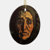 ビンセント・ヴァン・ゴッホの農夫の女性レース帽の頭 セラミックオーナメント (右)