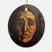 ビンセント・ヴァン・ゴッホの農夫の女性レース帽の頭 セラミックオーナメント (左)