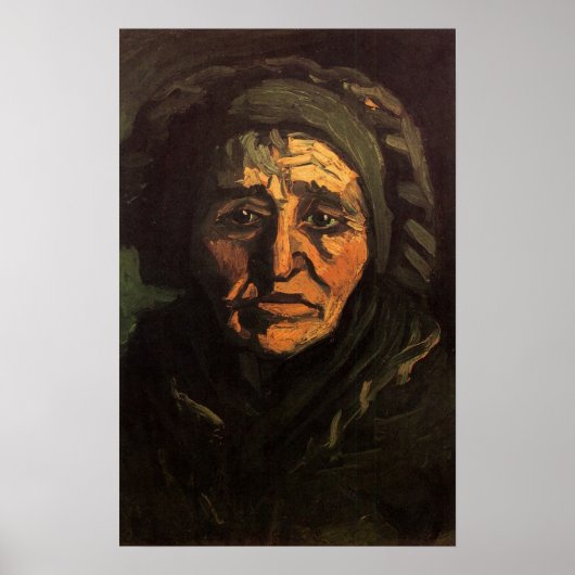 ビンセント・ヴァン・ゴッホの農夫の女性レース帽の頭 ポスター (正面)