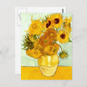 ビンセント・ヴァン・ゴッホの黄色のひまわり絵画の1888年 ポストカード (正面/裏面)