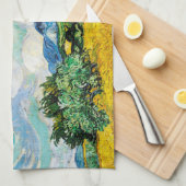 ビンセント・ヴァン・ゴッホサイプレスの小麦畑 キッチンタオル (四つ折り)