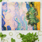 ビンセント・ヴァン・ゴッホサイプレスの小麦畑 キッチンタオル (折り畳み)