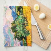 ビンセント・ヴァン・ゴッホサイプレスの小麦畑 キッチンタオル (四つ折り)