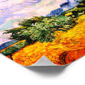 ビンセント・ヴァン・ゴッホサイプレスの小麦畑 ポスター (角)