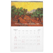 ビンセント・ヴァン・ゴッホポスト印象主義ヴィンテージアート カレンダー (3月 2026)