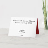 ビンセント・ヴァン・ゴッホ付きバレンタインデー シーズンカード (裏面)