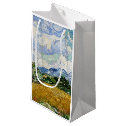 ビンセント・ヴァン・ゴッホ州のヒノキ付き小麦畑 スモールペーパーバッグ (正面アングル)