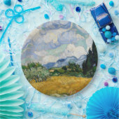 ビンセント・ヴァン・ゴッホ州のヒノキ付き小麦畑 ペーパープレート (パーティー)