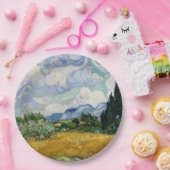 ビンセント・ヴァン・ゴッホ州のヒノキ付き小麦畑 ペーパープレート (パーティー)