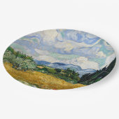 ビンセント・ヴァン・ゴッホ州のヒノキ付き小麦畑 ペーパープレート (アングル)