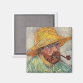 ビンセント・ヴァン・ゴッホ自画像パイプ マグネット (正面/裏面)