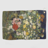ビンセント・ヴァン・ゴッホ花束の花が花瓶に ゴルフタオル (横)