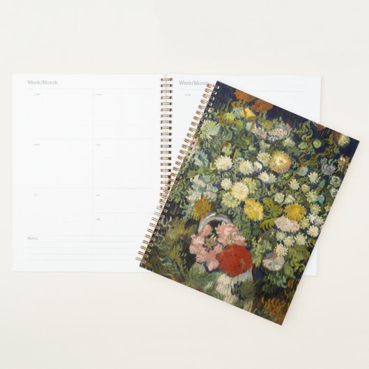 ビンセント・ヴァン・ゴッホ花束の花が花瓶に プランナー手帳 (ディスプレー)