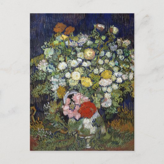 ビンセント・ヴァン・ゴッホ花束の花が花瓶に ポストカード (正面)