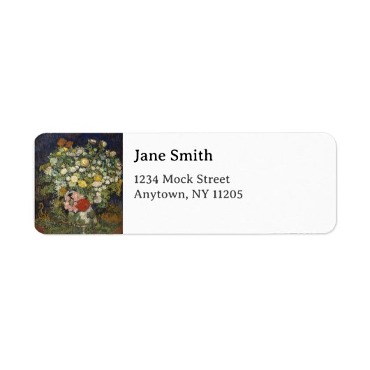 ビンセント・ヴァン・ゴッホ花束の花が花瓶に ラベル (正面)