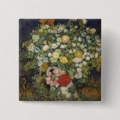 ビンセント・ヴァン・ゴッホ花束の花が花瓶に 缶バッジ (正面)