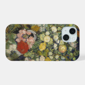 ビンセント・ヴァン・ゴッホ花束の花が花瓶に iPhone 15ケース (裏面横)