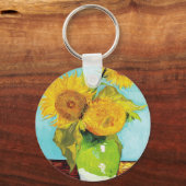 ビンセント・ヴァン・ゴッホ花瓶に3本のひまわり キーホルダー (正面)