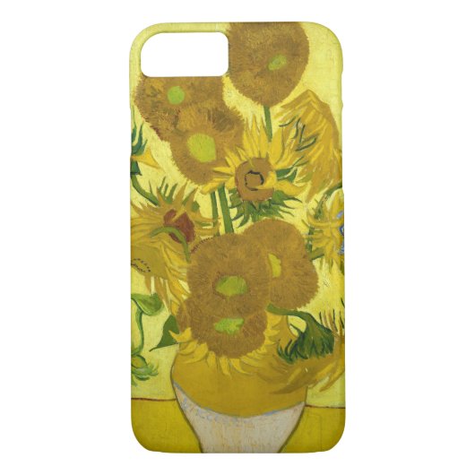 ビンセント・ヴァン・ゴッホ花瓶の中に15のヒマワリ Case-Mate iPhoneケース (裏面)
