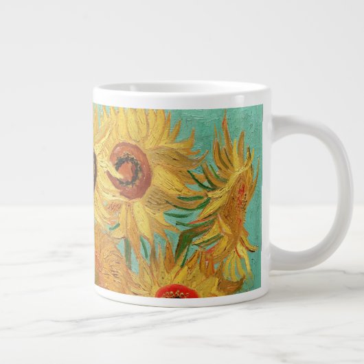 ビンセント・ヴァン・ゴッホ花瓶の中の12のひまわり ジャンボコーヒーマグカップ (右)
