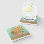 ビンセント・ヴァン・ゴッホ花瓶の中の12のひまわり ストーンコースター (横)