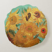 ビンセント・ヴァン・ゴッホ花瓶の中の12のひまわり ラウンドクッション (裏面)