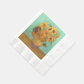 ビンセント・ヴァン・ゴッホ花瓶の中の12のひまわり 縁ありランチョンナプキン (角)