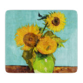 ビンセント・ヴァン・ゴッホ花瓶の中の3つのヒマワリ カッティングボード (正面)