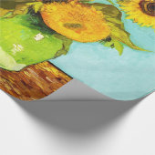 ビンセント・ヴァン・ゴッホ花瓶の中の3つのヒマワリ ラッピングペーパー (角)