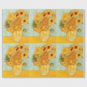 ビンセント・ヴァン・ゴッホ花瓶アートの12のひまわり ラッピングペーパー (フラット)