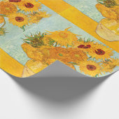 ビンセント・ヴァン・ゴッホ花瓶アートの12のひまわり ラッピングペーパー (角)